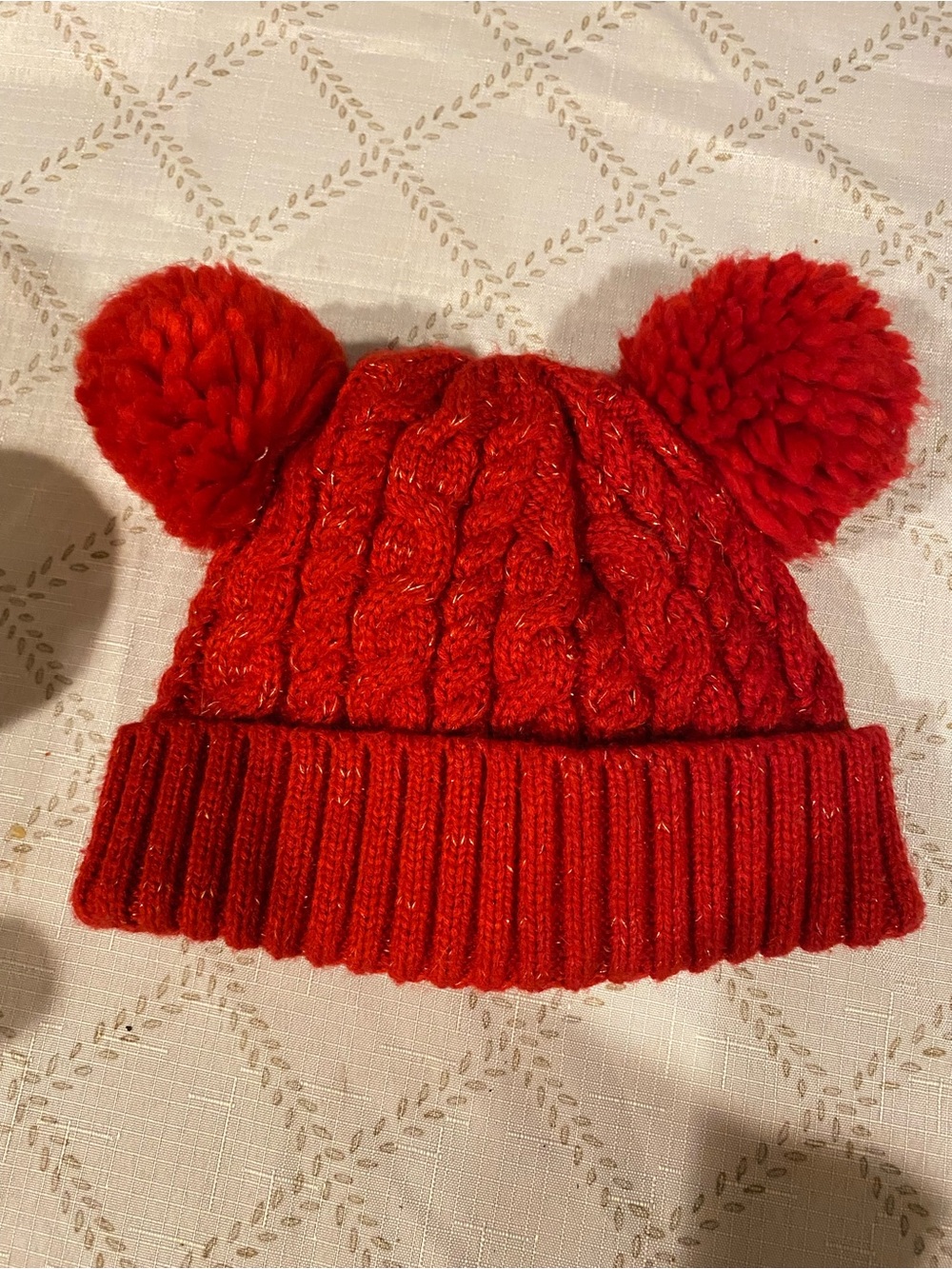 Stepping stones Kids Red Knit Pom-Pom Beanie Hat